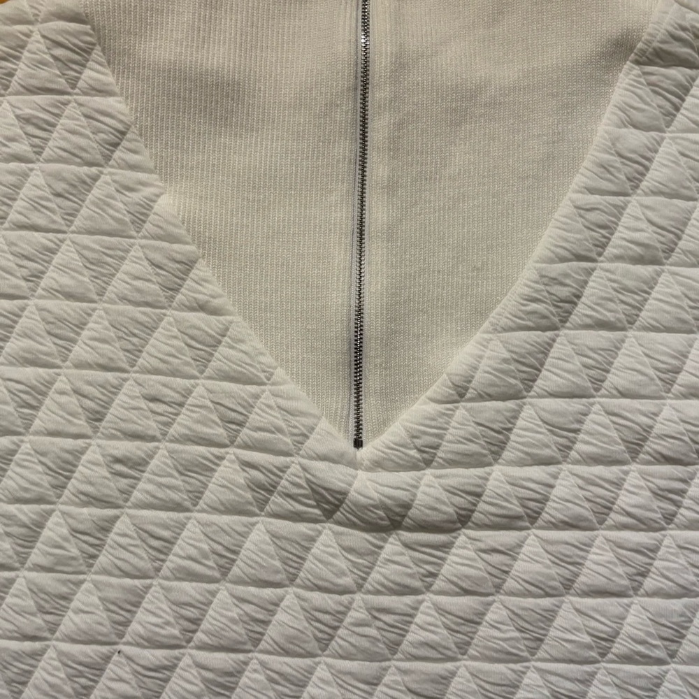 THML Quilted Pullover Half Zip White Womens Size XS Extra Small New With Tag - Picture 3 of 7
